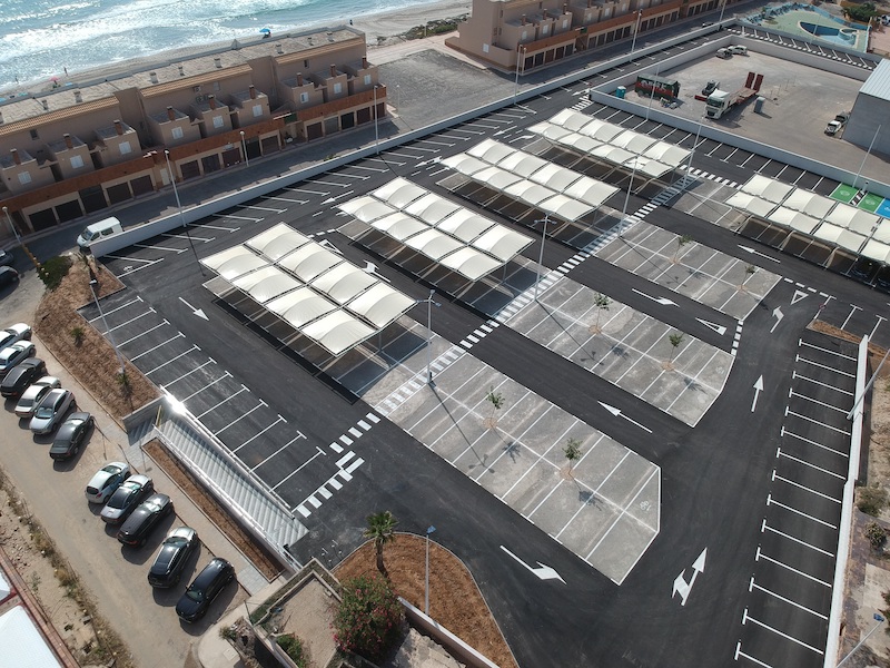 Vista aérea del aparcamiento de La Manga
