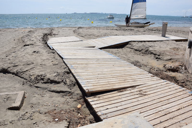 Daños en las playas del Mar Menor tras el temporal 